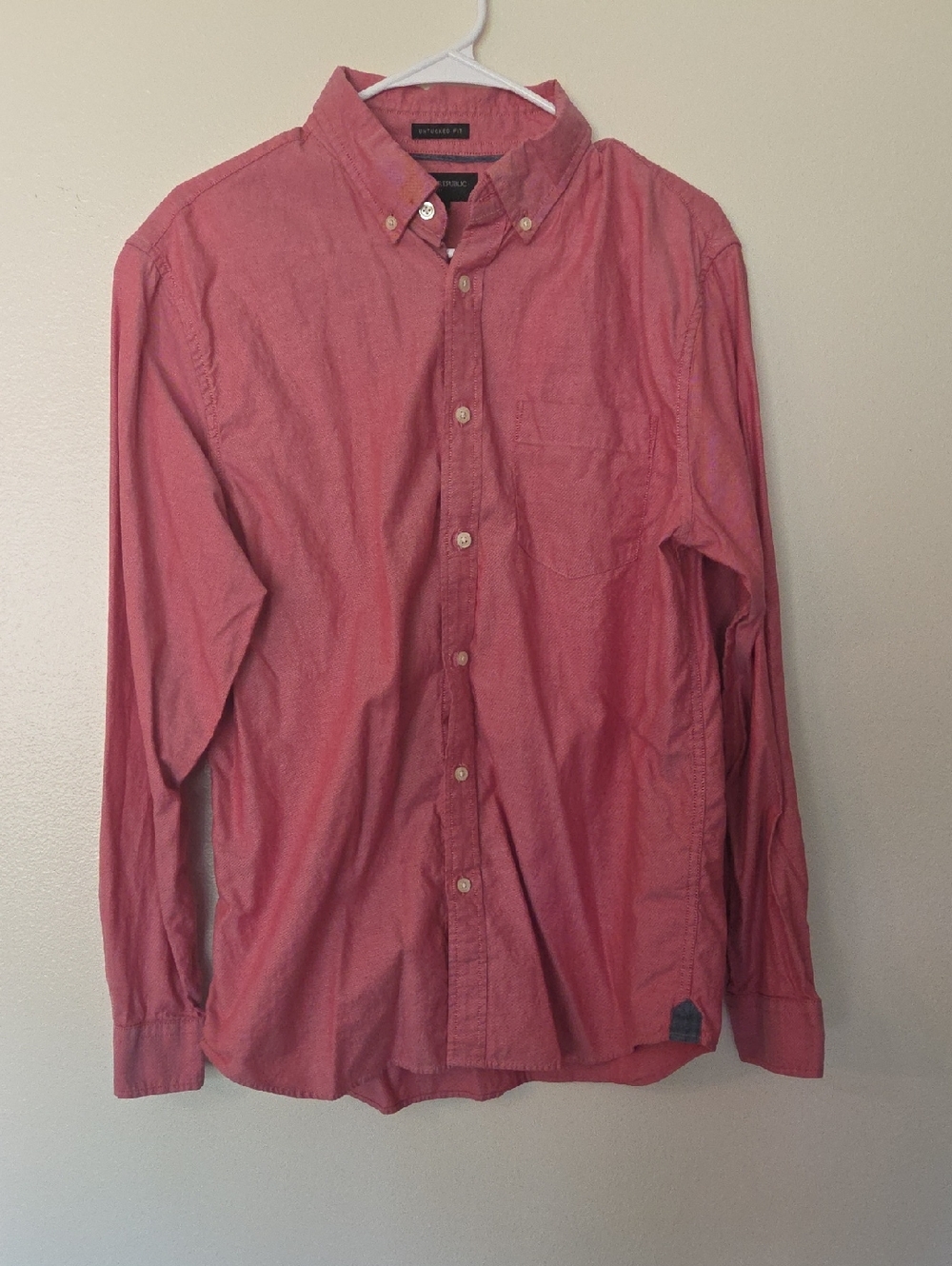Banana Republic Men's Button-Down Shirt in Rose Red